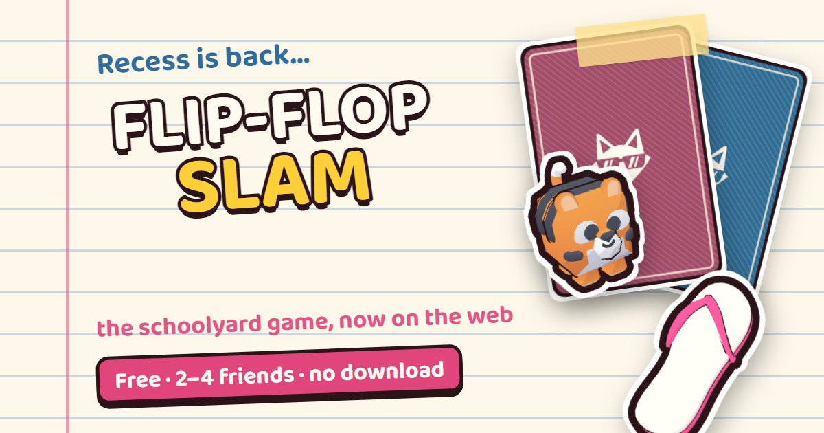 Flip-Flop Slam: a card, a face-down card and a flip-flop on notebook paper